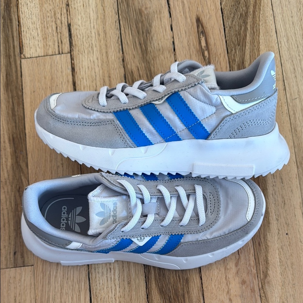 Adidas Kids' Gray and Blue Sneakers
